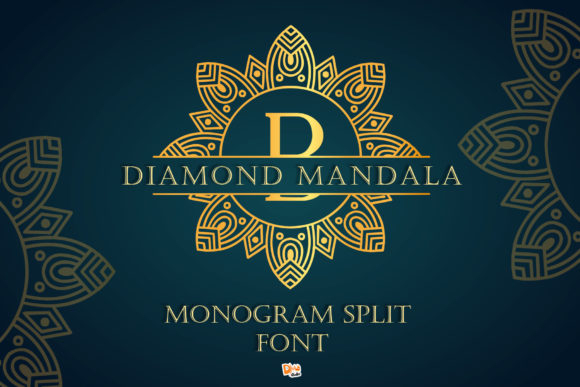 Diamond Mandala Monogram: A Refined Decorative Font for Editors
